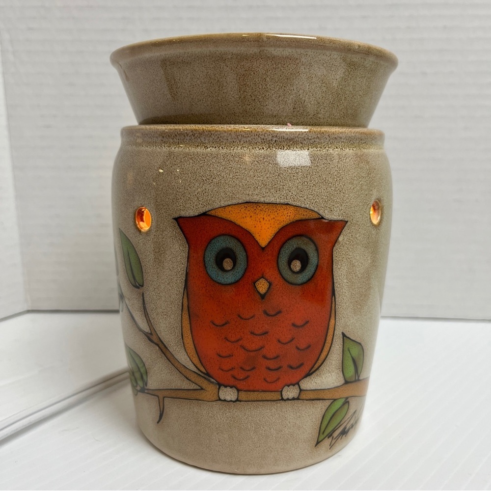 Scentsy Owl warmer retired stoneware